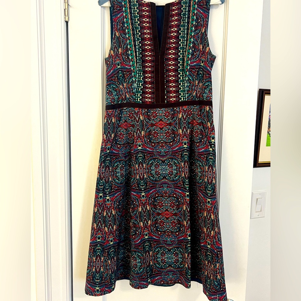 Nanette Lepore Paisley Print Cotton Silk Sleeveless Chic Dress - Size 4